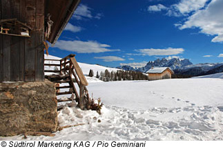 Winterlandschaft in Südtirol, Fassatal