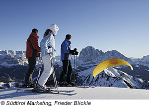 Skiurlaub auf der Seiser Alm, Südtirol, Italien