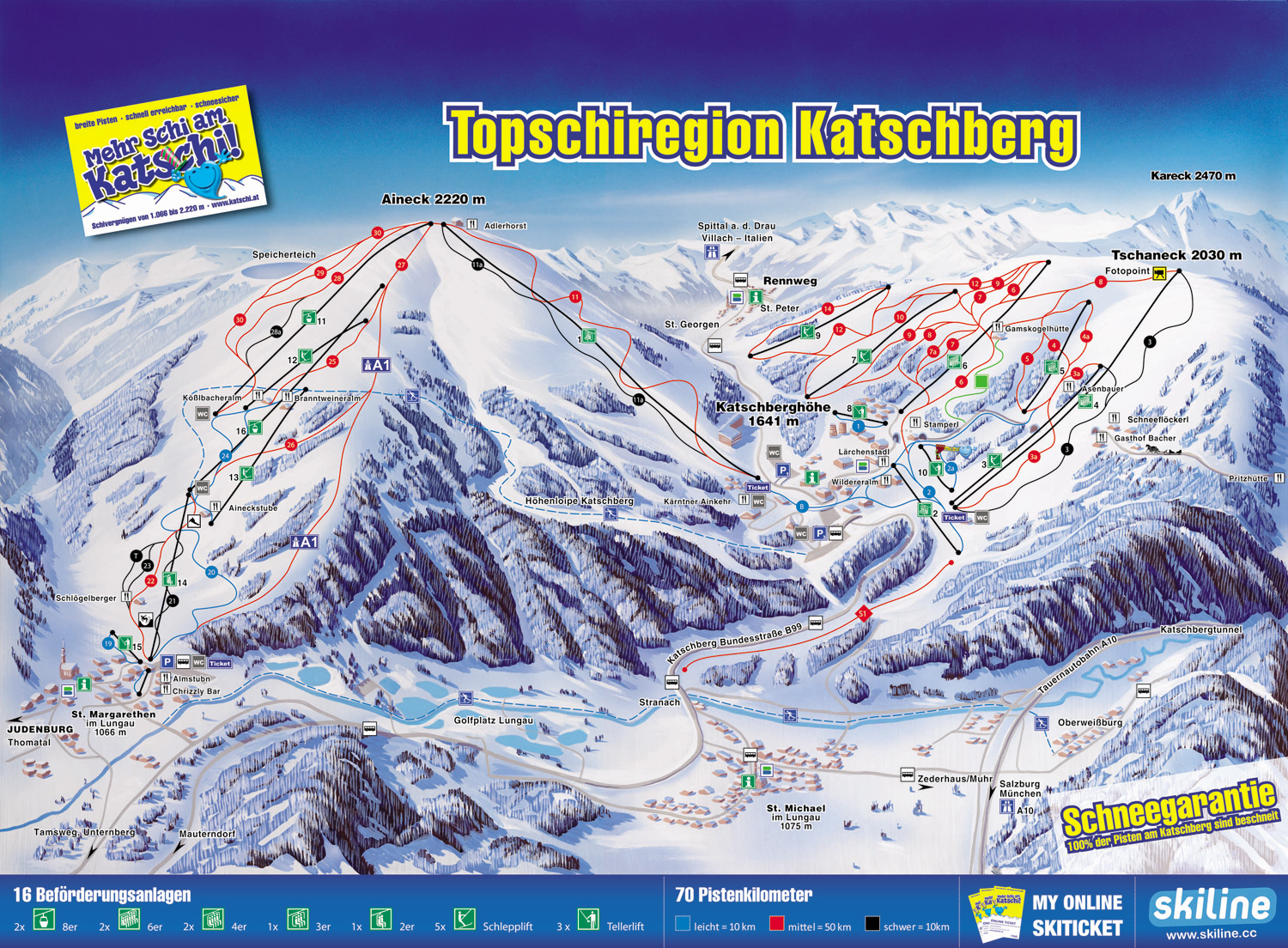 Pistenplan Skigebiet Katschberg