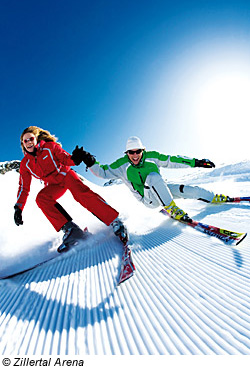 Österreich, Skifahrer in Hippach