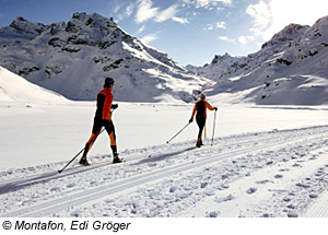 Langläufer im Skigebiet Montafon, Vandans