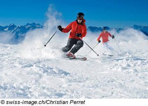 Skifahrer in der Schweiz